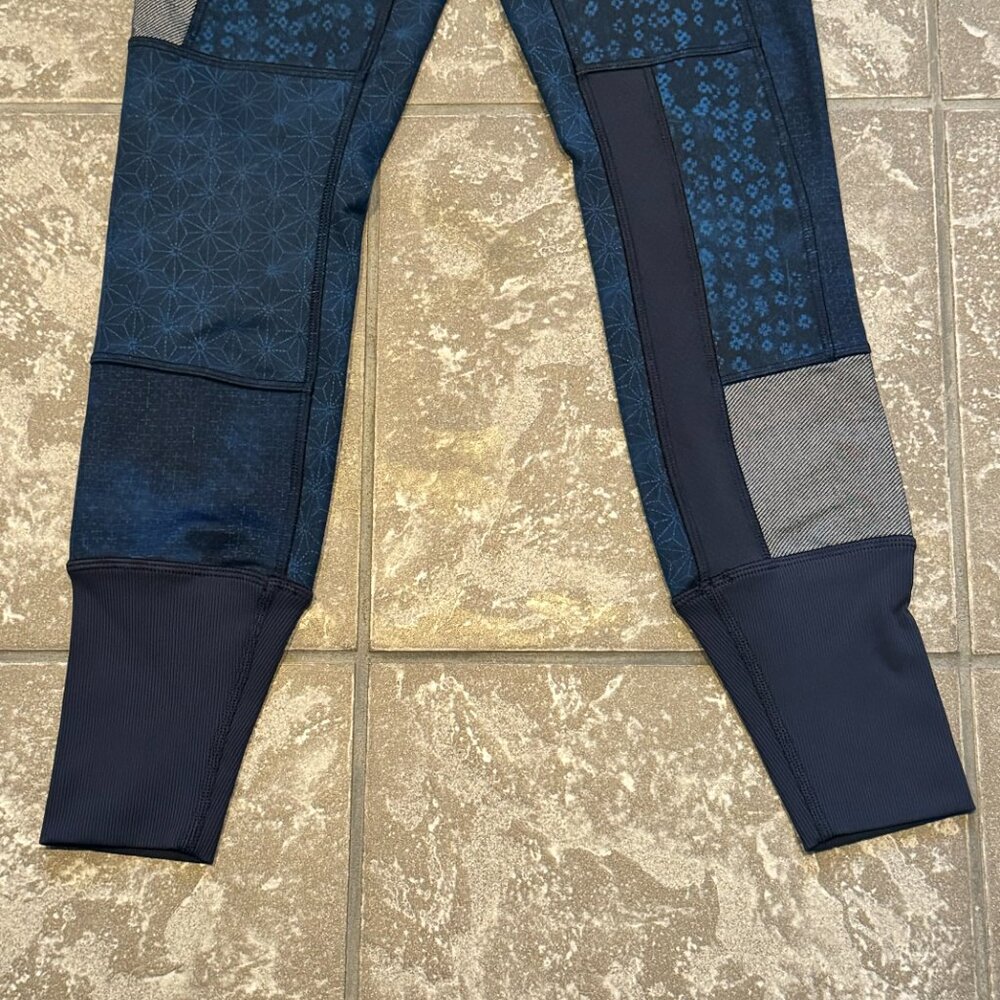 Lululemon Wunder Under Sashiko Jogger Pants Womens Size 4 Blue Camo Inseam 25” - Picture 6 of 10